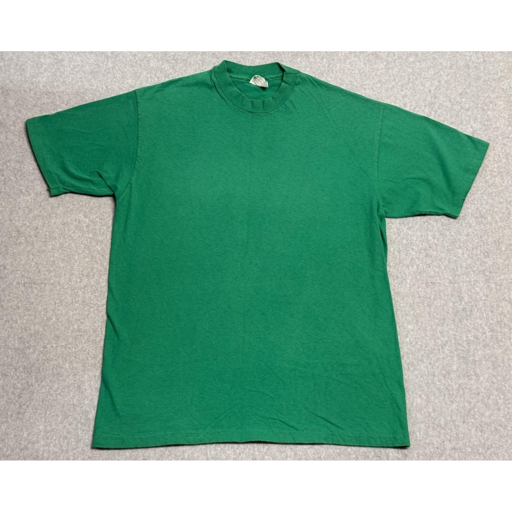 Vintage Hanes Shirt Mens XL Green Beefy-T Heavyweight Cotton Crewneck Blank Tee